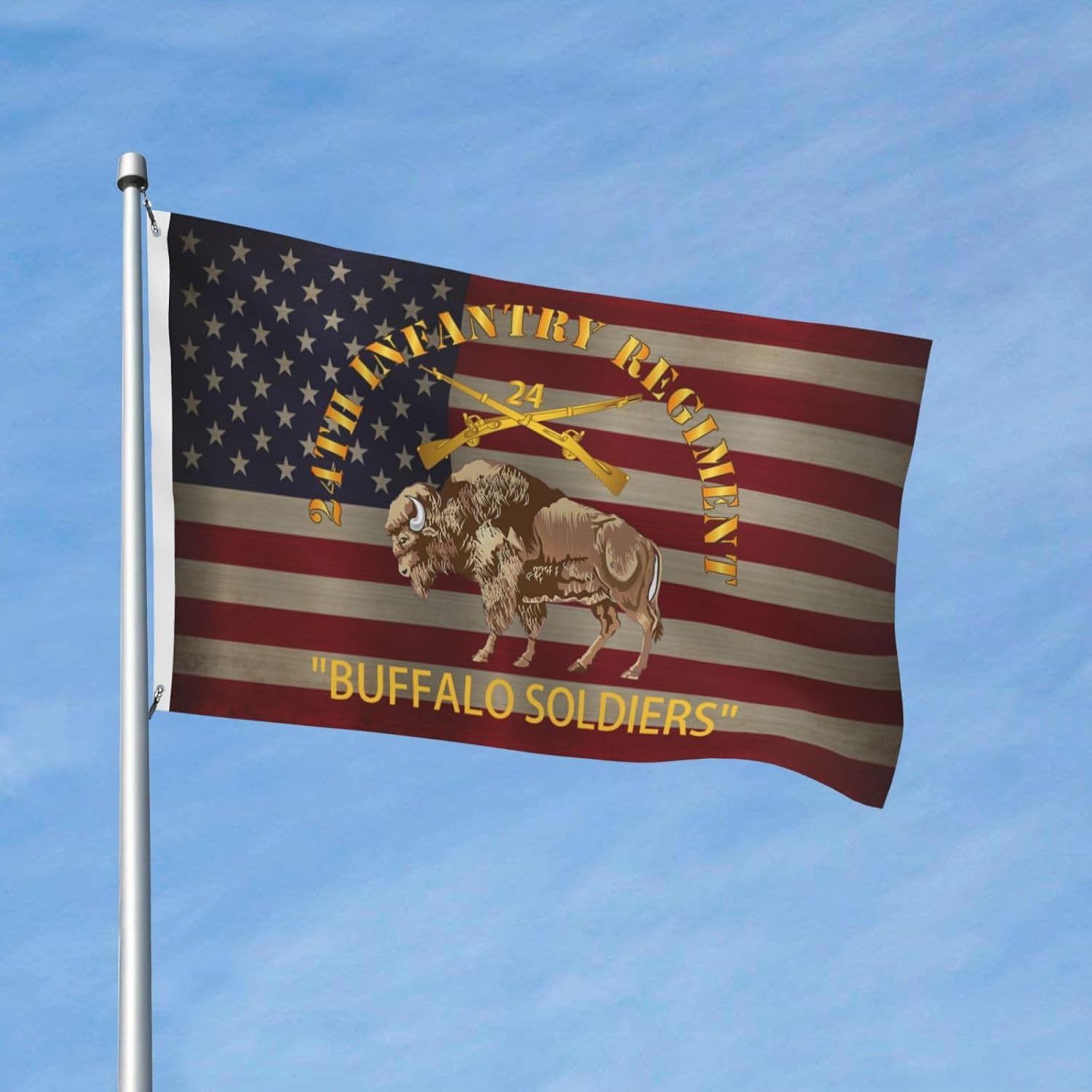 24th Infantry Regiment - Buffalo Soldiers Celebrate Every Moment with Our Versatile Double-Sided 3x5FT Flag