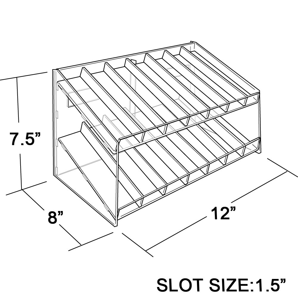 Azar Kosmetik-Tablett – 2-stöckig, 14 Fächer | 30,5x20,3x19,1 Cm, Für Nagellack & Kleinteile | Mit U-Haken Für Stecktafel Oder Freistehend