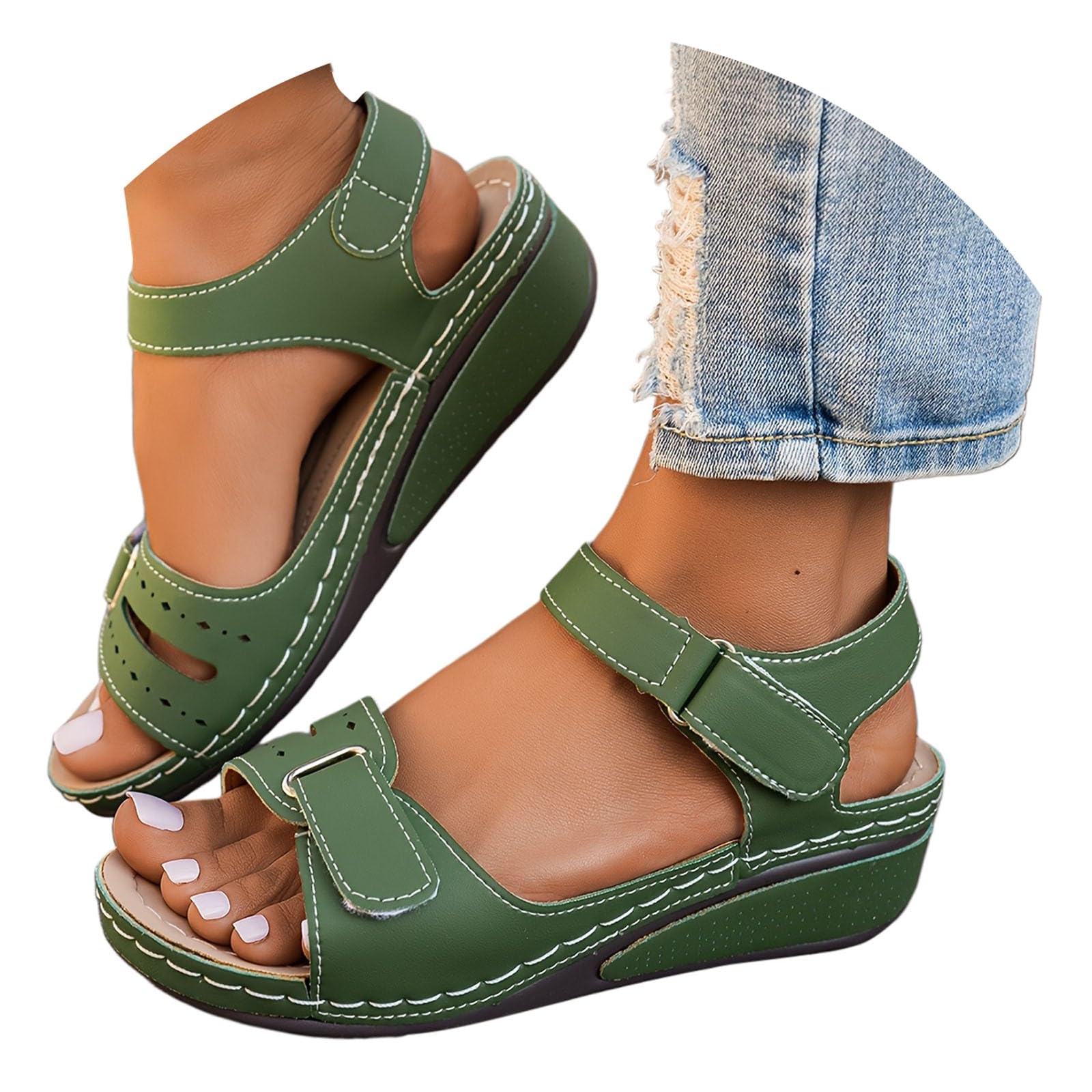 Sandals for Women 2026 orthopedic sandals women with Arch Support Summer Slip on Ladies Wide fit Walking Slip on Platform Shoes Casual Beach Slingback Comfy Washable Slide Sport Shoes