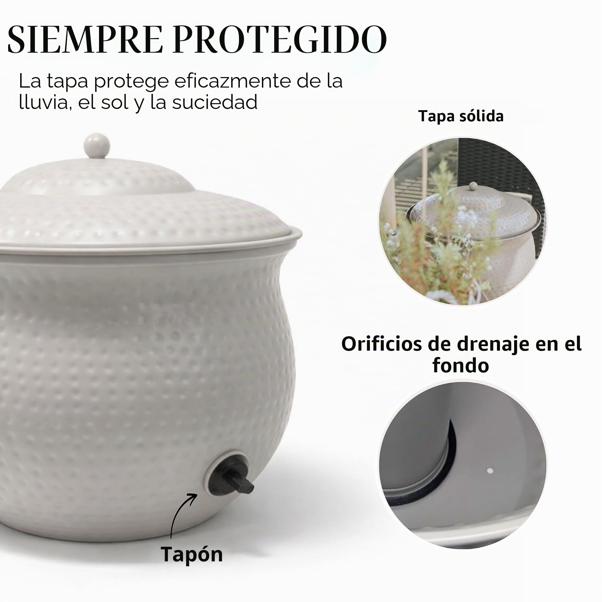LIVLIG - Maceta de metal para guardar mangueras de jardín, manguera de jardín de hasta 20 m, caja con tapa, color antracita