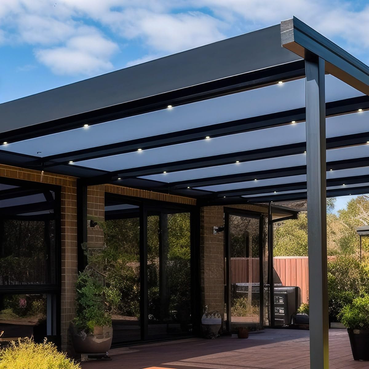 LongLife LED 4er Set Einbaustrahler Mini 3W CCT 2700K-6500K 2700K weiß RAL 9016 IP65 Dimmbare Strahler für Terrassenüberdachung, Carports, Dachüberständen