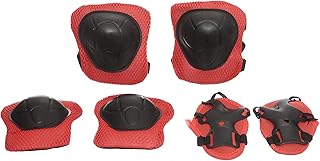 SKATING PROTECTIVE GEAR, SET OF 6 PCS-RED