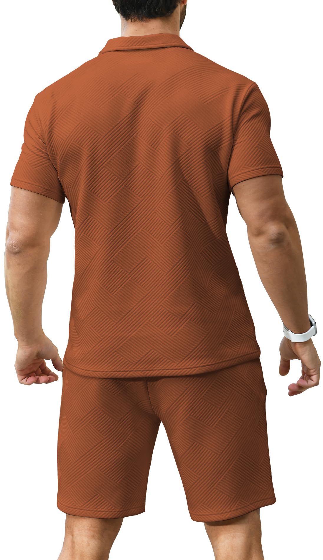 KUYIGO Męskie koszulki polo bez rękawów z zamkiem 1/4, jednokolorowe, na co dzień, slim fit, na siłownię, do biegania, podstawowe bawełniane koszule S-XXL