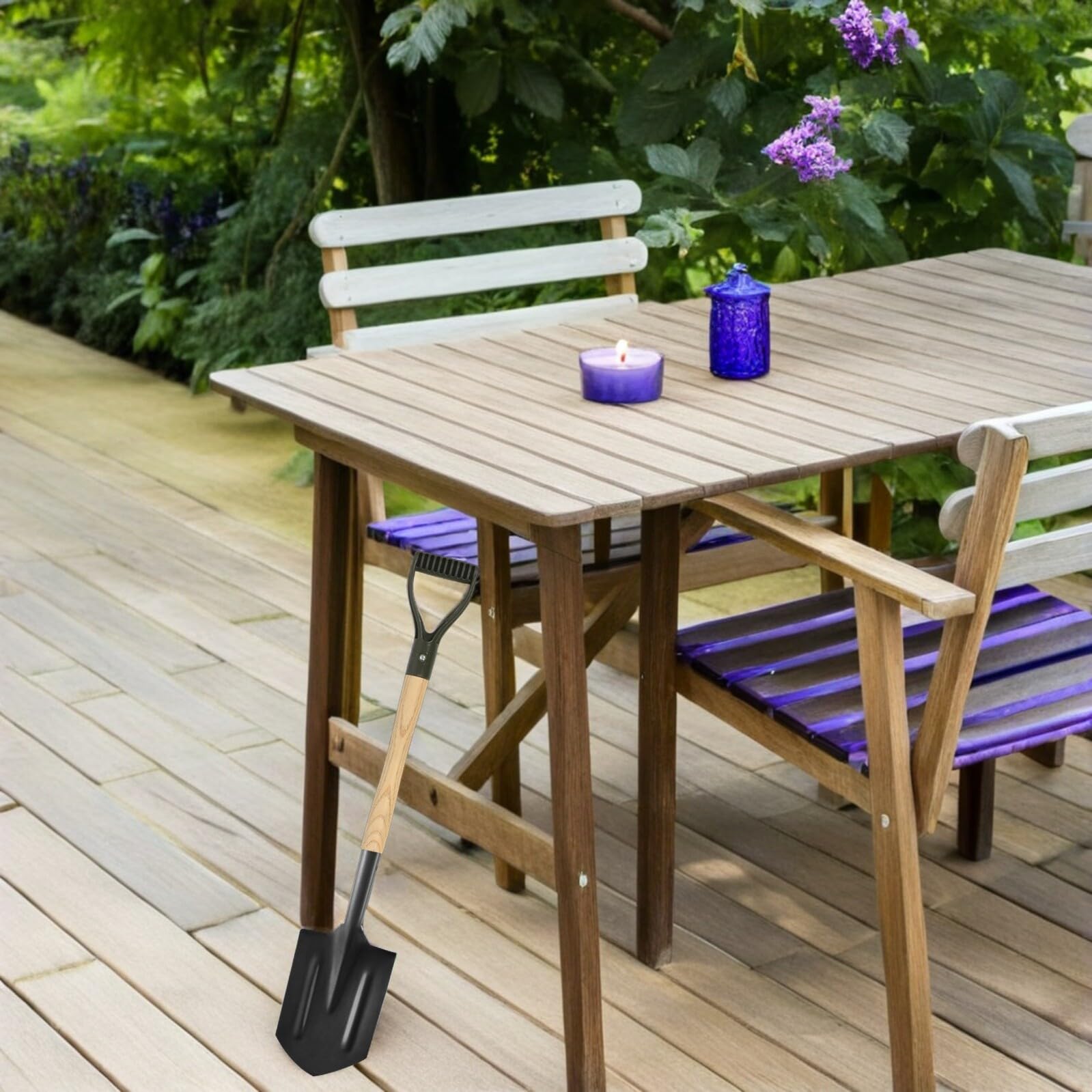 Toyvian 2 Piezas Mango de Pala de Madera para Jardinería Ergonómico Antideslizante de 58 Cm con Agarre en Forma de D para Azadas y Palas de Nieve en Labores de Excavación