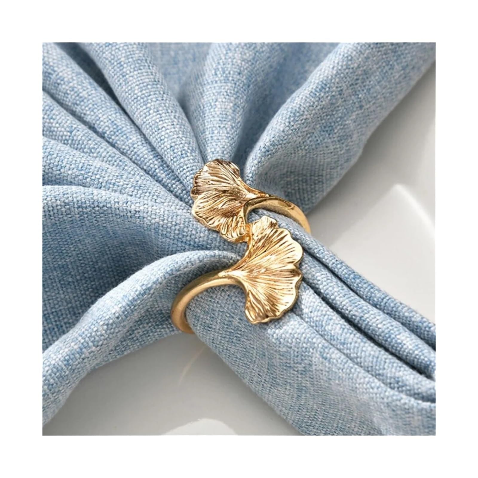 napkin rings Gold/Sliver Leaf Napkin Rings Fall Metal Holder for Christmas Thanksgiving Festival Wedding Dinnig Table Decoration(Golden)