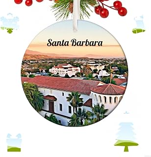 Santa Barbara Ornament, Santa Barbara Christmas, Newlywed Ornament, Christmas Ornament, Tree Ornament