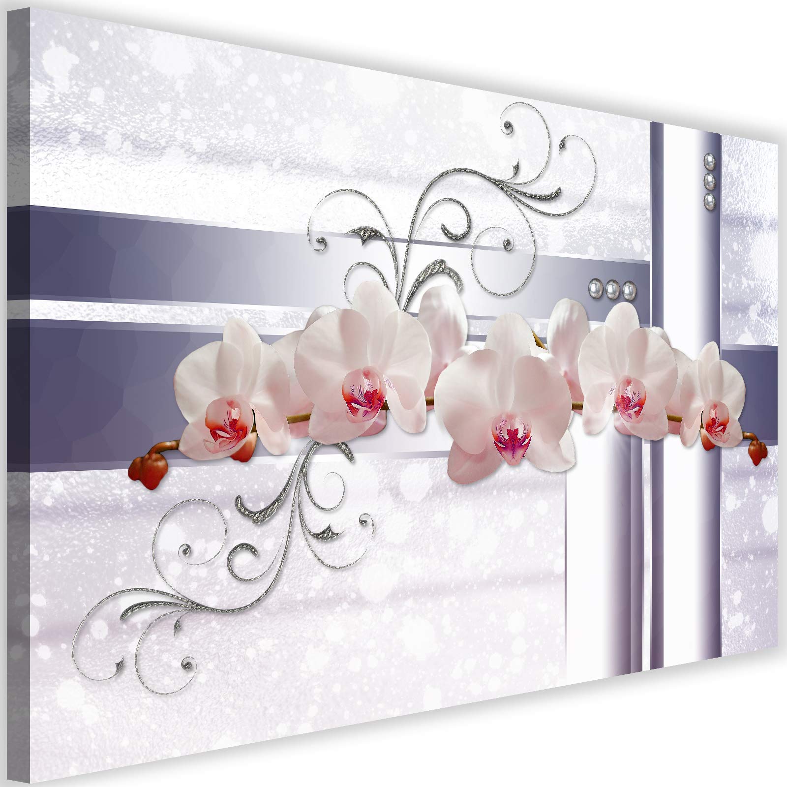 Fleurs art image déco orchidée blanc toile XXL 100x70 - 7