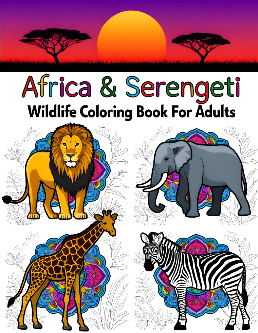 Africa & Serengeti Wildlife Coloring Book for Adults: A Detailed African Safari Coloring Experience for Relaxation & Stress Relief