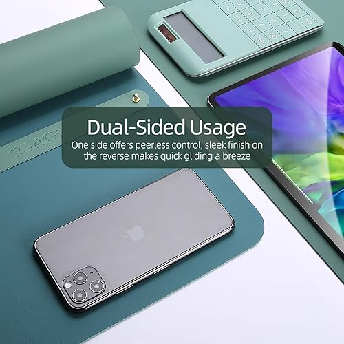 Miniatura 3 de Alfombrilla Ysagi de escritorio multifuncional ultra fina impermeable de cuero sintético doble uso para escribir para mouse oficina o hogar