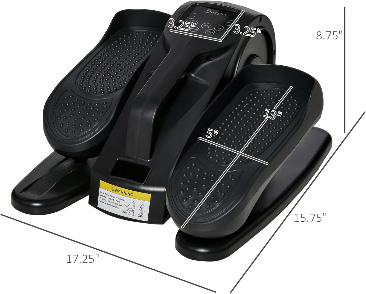 Soozier Under Desk Elliptical Exercise Machine, Powered Ellipse Leg Exerciser, Mini Rehabilitation Bike with Adjustable Speed, Remote & LCD Display for Home & Office