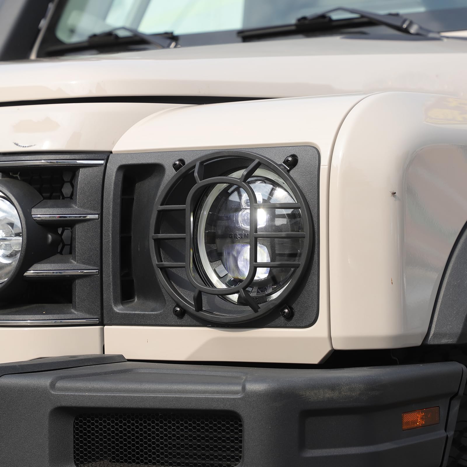 Copertura protettiva per faro anteriore dell'auto, in plastica ABS, compatibile con Ineos Grenadier 2020-2025, accessori decorativi esterni (stile A, nero)
