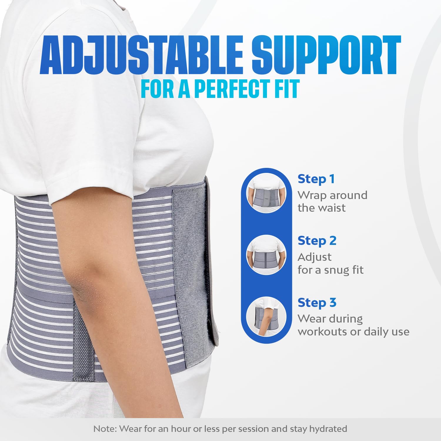 Leeford Ortho Abdominal Belt for Women & Men | Post-Surgery & Postpartum Recovery Belt | After Delivery, C-Section, Back Pain & Waist Support | Breathable & Lightweight (Grey, Size XL) - Image 5 thumbnail