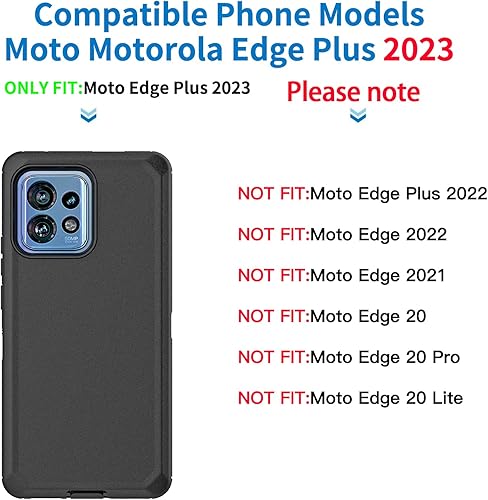 Miniatura 2 de Anloes Funda para Moto Motorola Edge Plus 2023, Defender - Funda protectora resistente a prueba de golpes, 3 en 1 (morado)