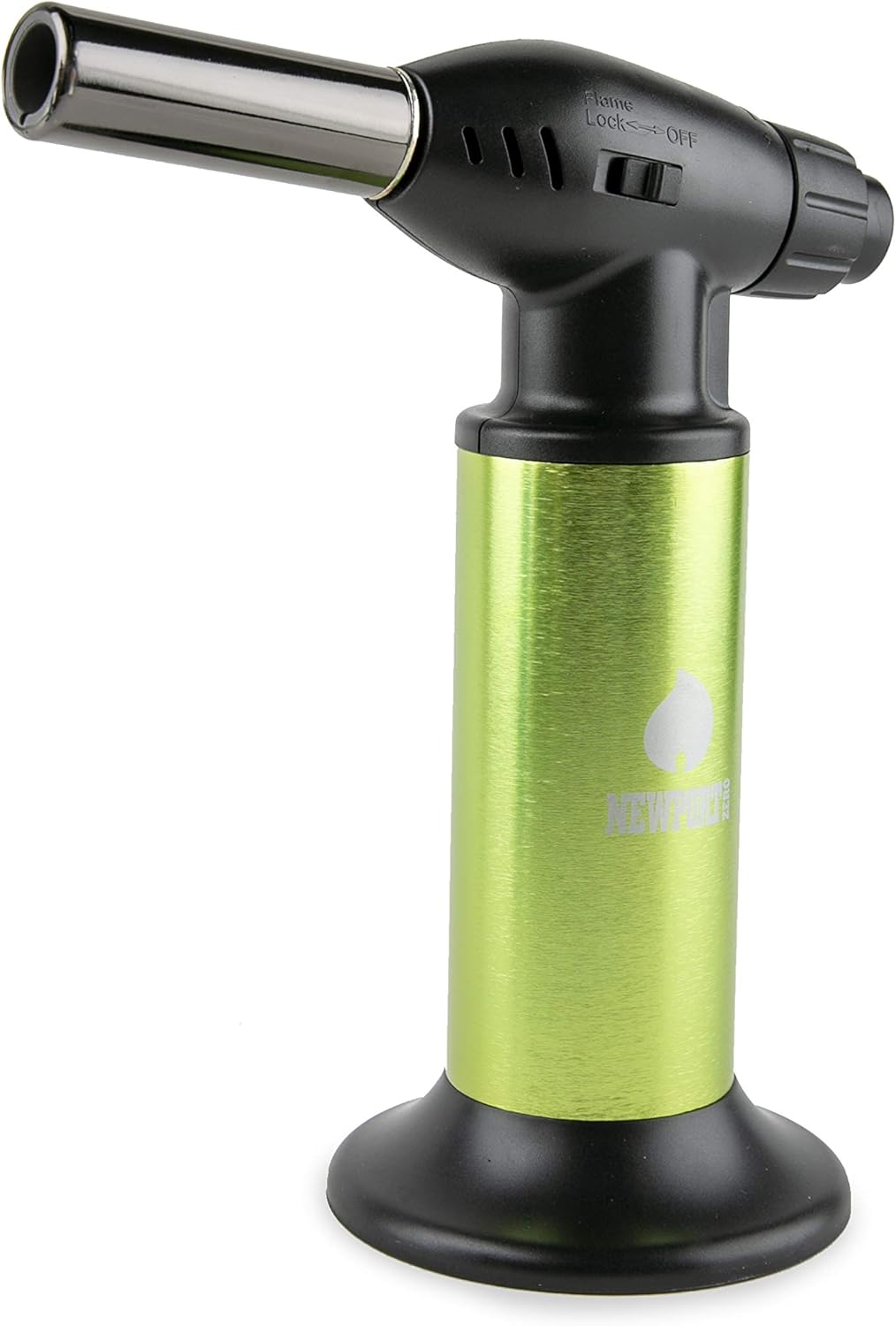 NEWPORT ZERO Jumbo Series 10" Butane Torch Refillable Kitchen Torch Lighter with Safety Lock and Adjustable Flame for Desserts, Creme Brulee, BBQ and Baking, Bartending (Jungle) - Metallic Blowtorch