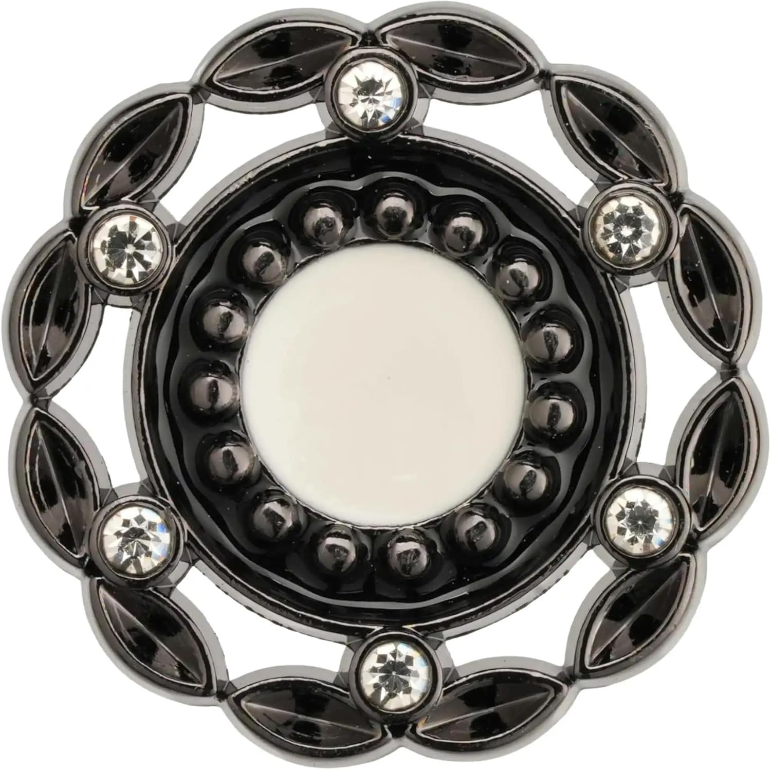 Twist Flower Edge Hollow Metal Button with Rhinestones for Crafts Sewing and Fashion Accessories