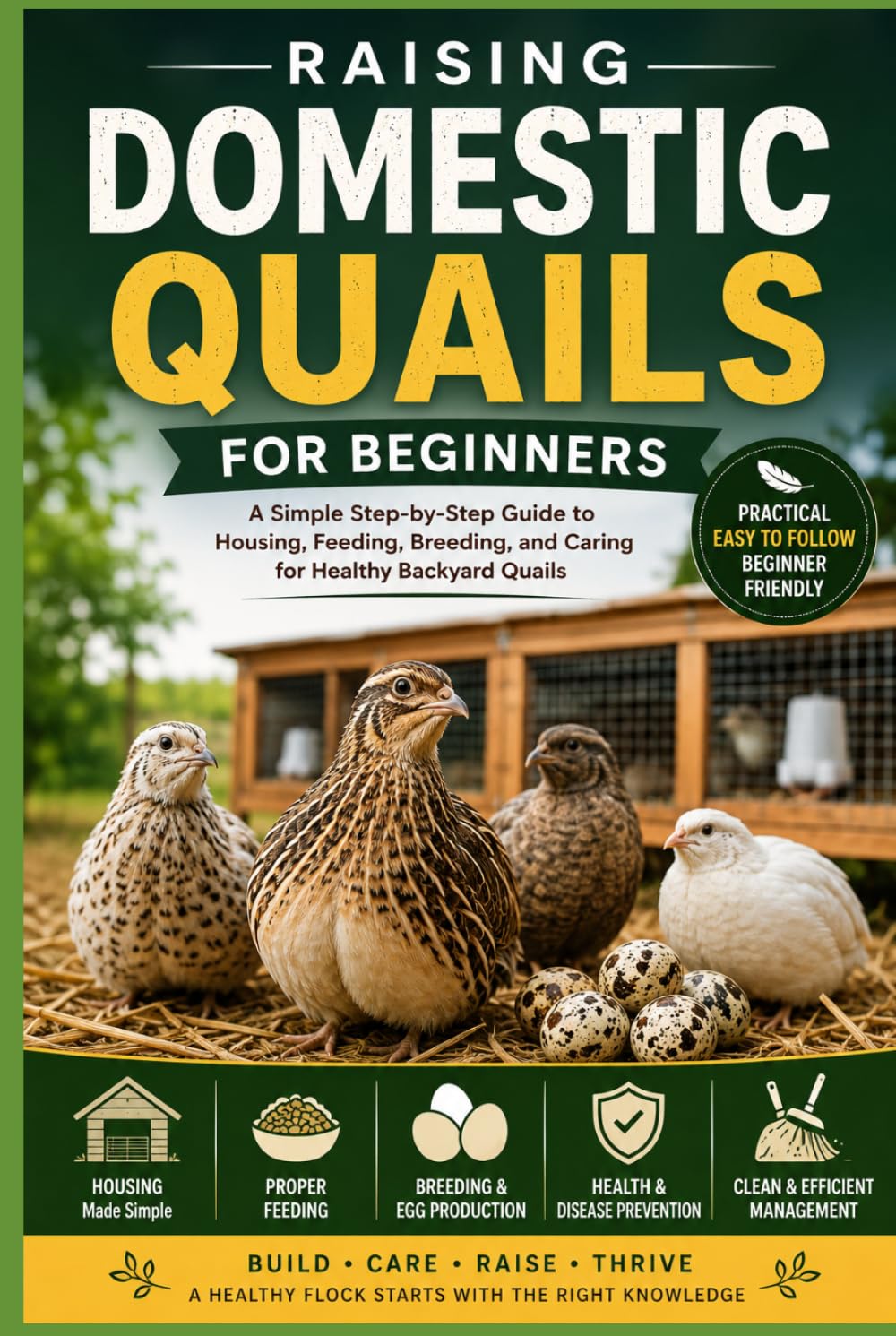 Raising Domestic Quails for Beginners: A Simple Step-by-Step Guide to Housing, Feeding, Breeding, and Caring for Healthy Backyard Quails