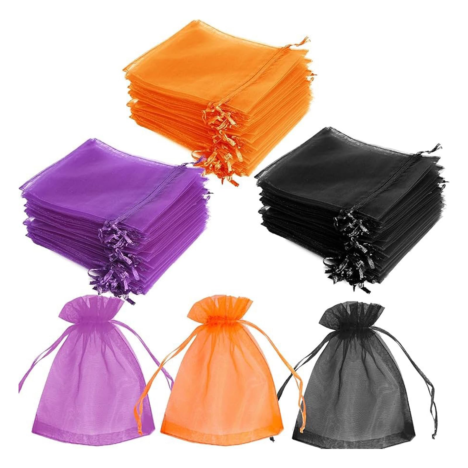 Tsophreniq Mixed Color 60 Pieces Candy Bags Pouches For Christmas Halloween Party Decor Christmas Organza Bags