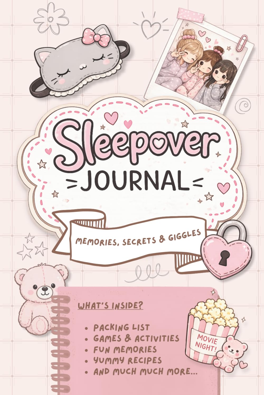 Sleepover Activity Book for Girls: Games, Quizzes, Recipes, Memories & Fun With Friends | A Cute Sleepover Journal for Tweens