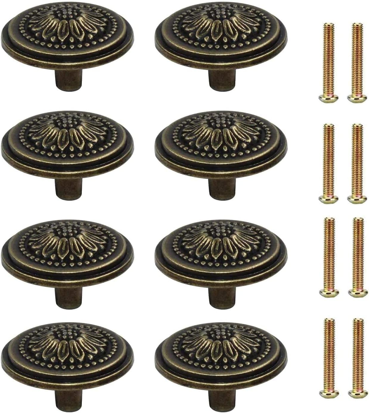 Ring Pull，Door Handles,Retro Pull Handles,Round Knobs, 8 Pieces Furniture Knobs 24mm Antique Knob Vintage Cabinet Knobs Vintage Dresser Knobs with Screws (Bronze) (Color : Bronze 5) (Color : Bronze 3