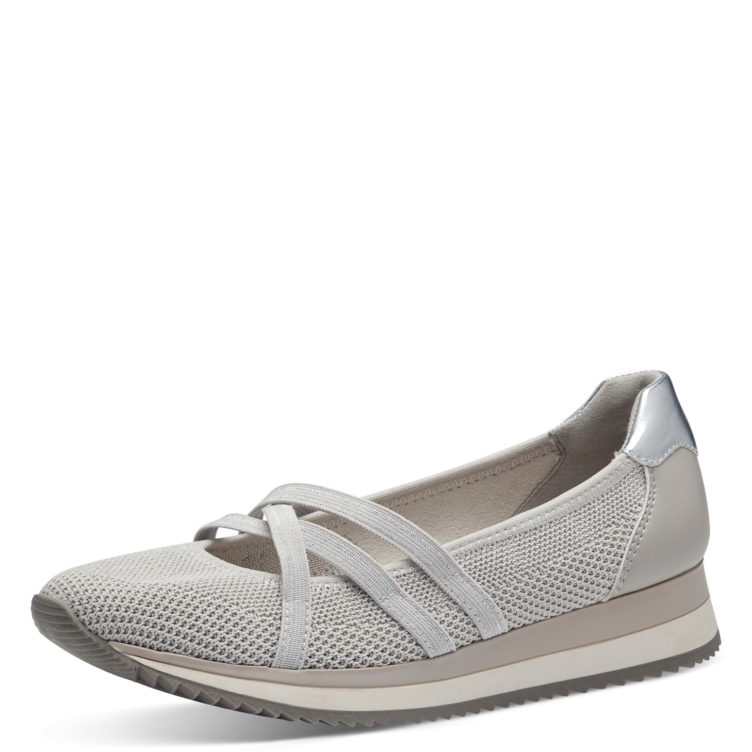 Jana Women’s Ballerinas with Strap Vegan, Grey/Silver, 4 UK