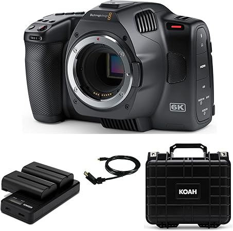blackmagic pocket cinema camera 6k g2 bundle with hard case and accessories 4 items