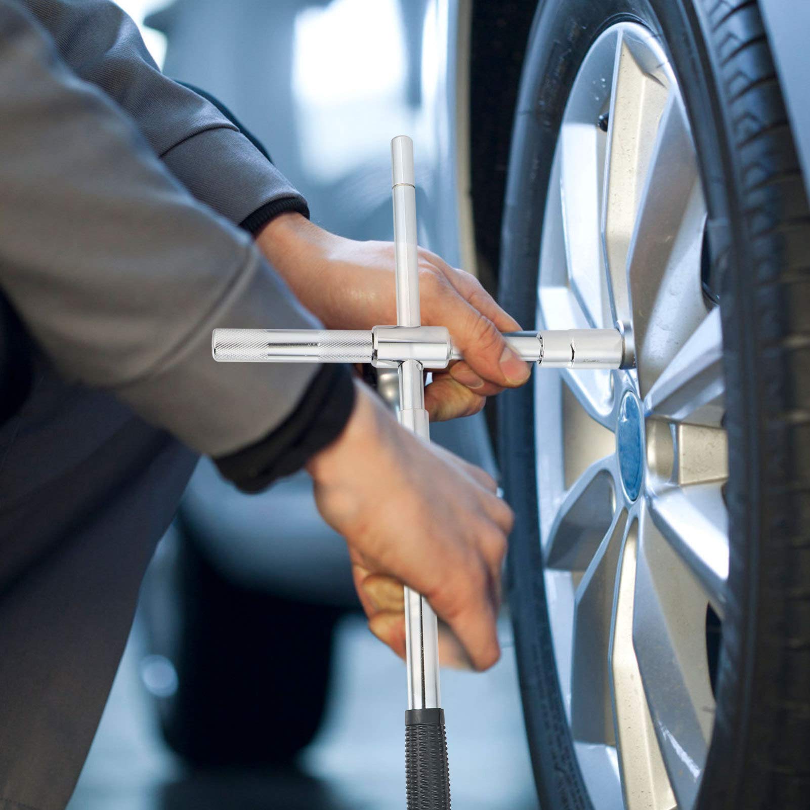 FAVOMOTO Lug Nut Wrench Tool Carbon Steel Tire Wrench Shaped Design for Enhanced Torque Fit for Easy Tire Changes Durable and Sturdy Construction for Greater Leverage