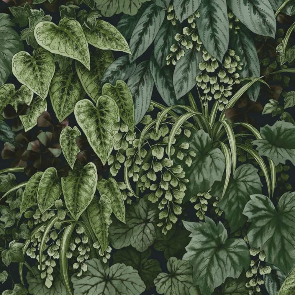 Holden Decor Outside in Living Wall Navy Wallpaper 13121 - Botanical Leaves