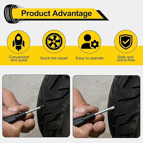 60-Piece tire Repair Screws, 2026 New Vacuum tire Repair Rubber Nail kit, Two Sizes, Suitable for self-Service Screw Fixing of tire Plugs on Trucks, Cars, Motorcycles, etc. - 4