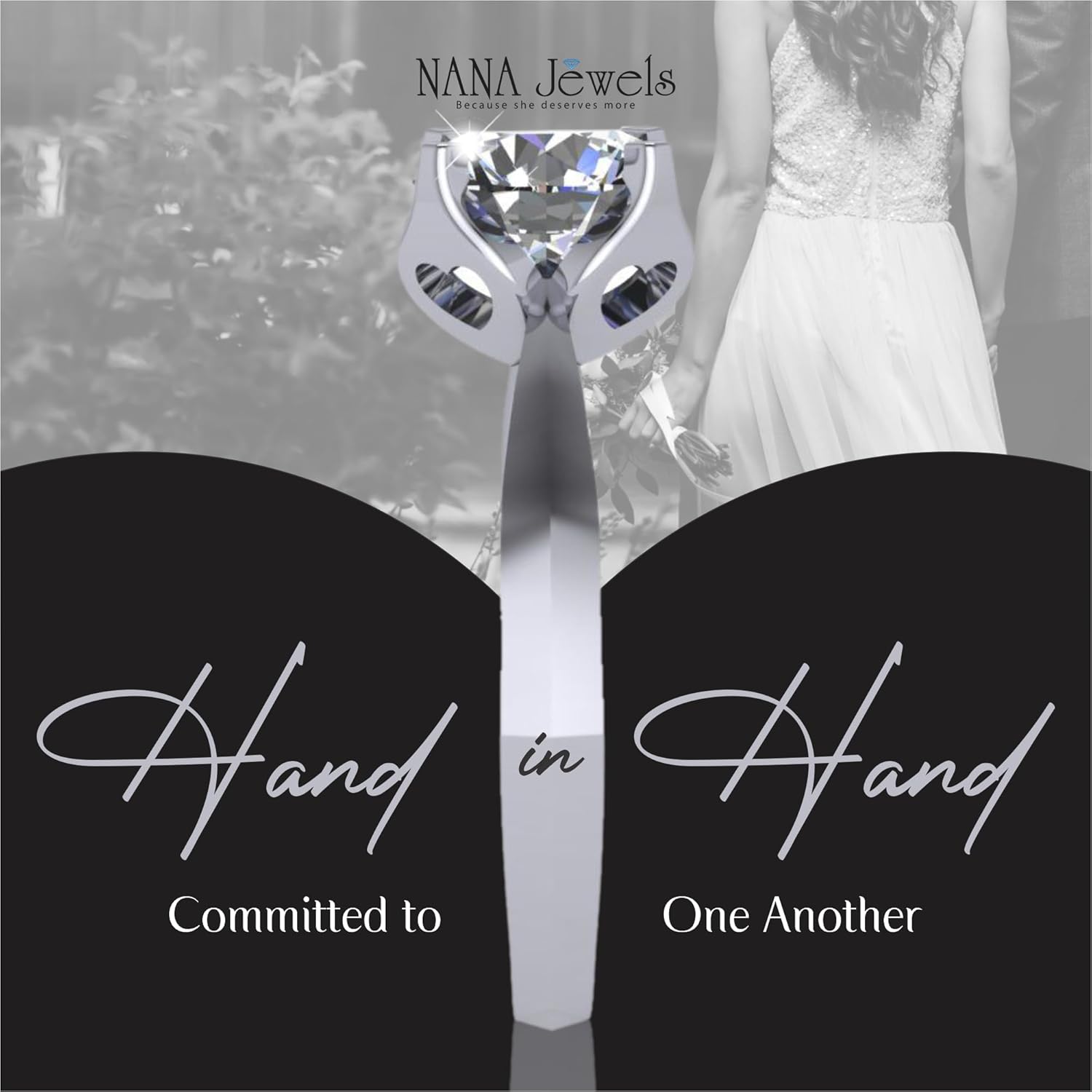 NANA Jewels 2.00ct-3.00ct Simulated Diamond Zirconia Engagement Ring Round Cut Heart & Soul Solitaire Sterling Silver