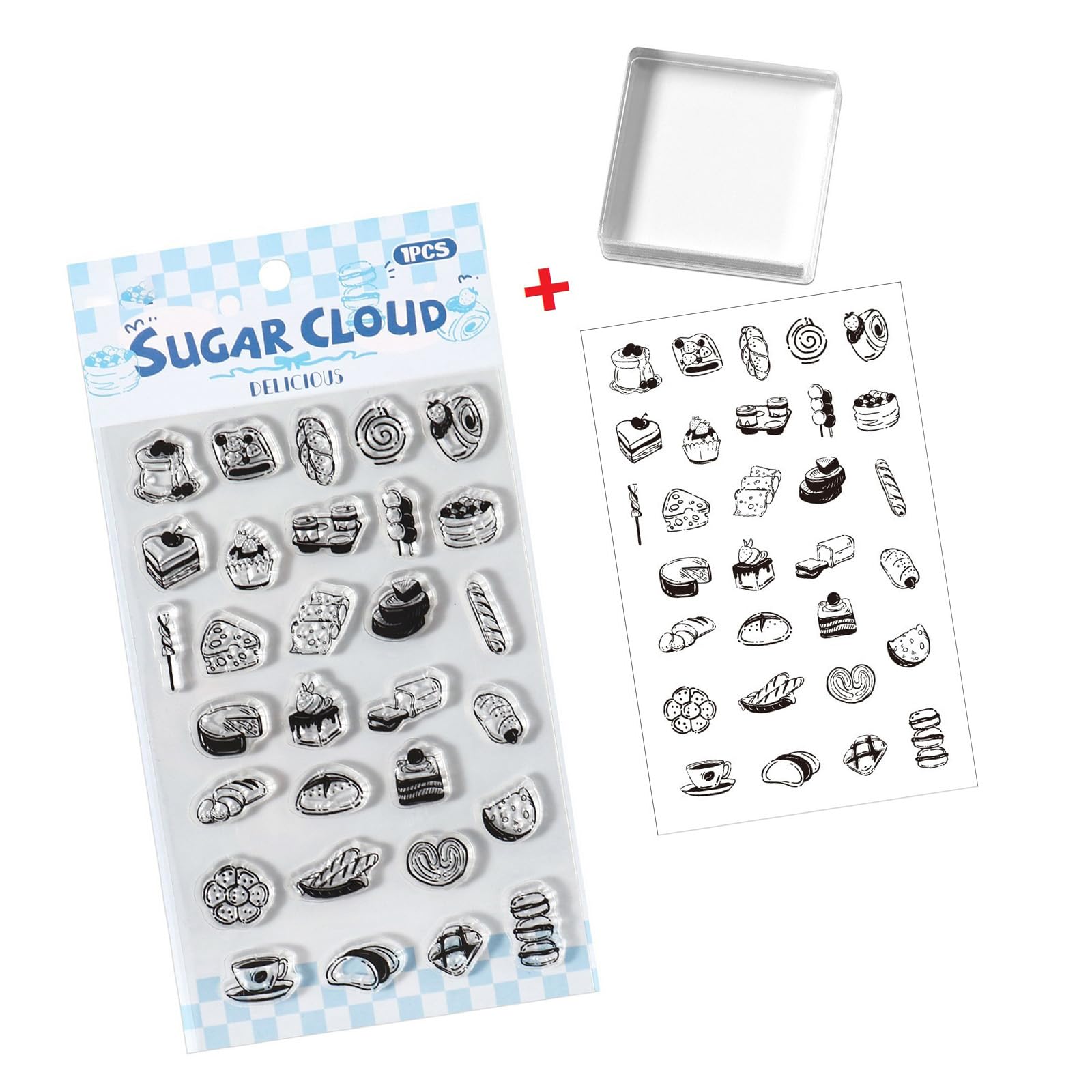Scrapbooking Decorative Stamper Clear Silicone Stamper and Ergonomic Acrylic Handle Set for Journal Diary Card Making Clear Journaling Postageartistic Diary Postage