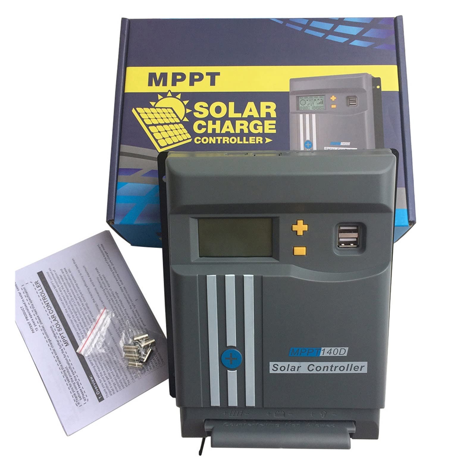 Controlador de carga Solar MPPT 10A 20A 30A 40A for Panel Solar pantalla LCD con WIFI 12V 24V regulador de batería Dual USB LifePo4(MPPT 130D-WIFI)