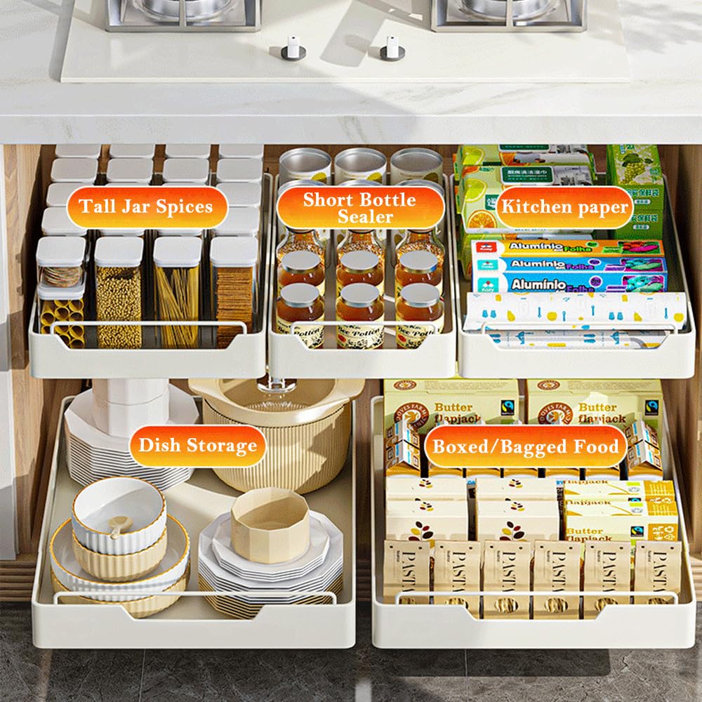 NUODWELL Organiseur de placard coulissant, étagères de rangement coulissantes