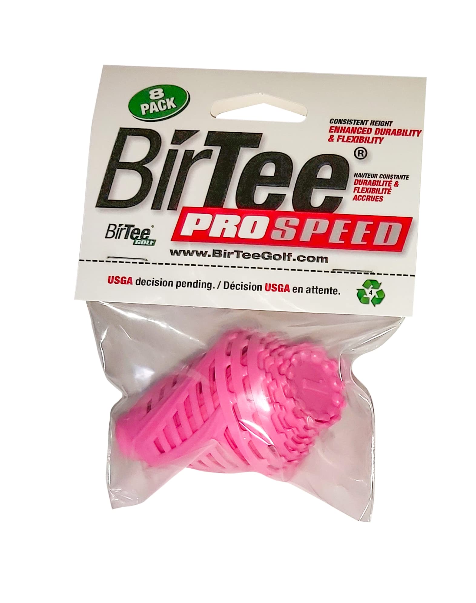 BirTee Golf Tees - PRO Speed Version with Enhanced Durability - 8 Pack. Indoor Golf Tees/Golf Simulator Tees/Winter Golf Tees.