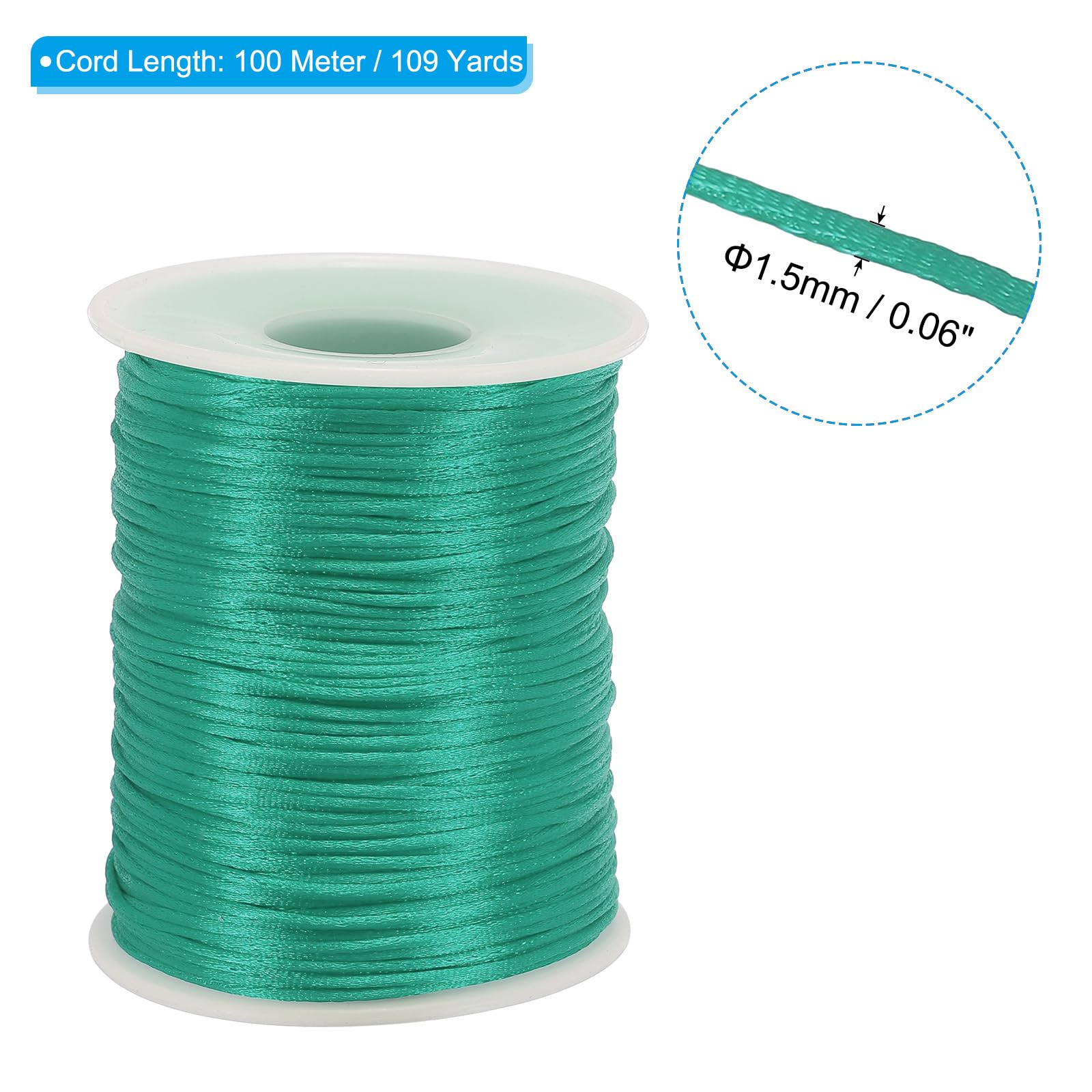 PATIKIL 1.5mm x 109 Yard Nylon Satin Cord - Image 2