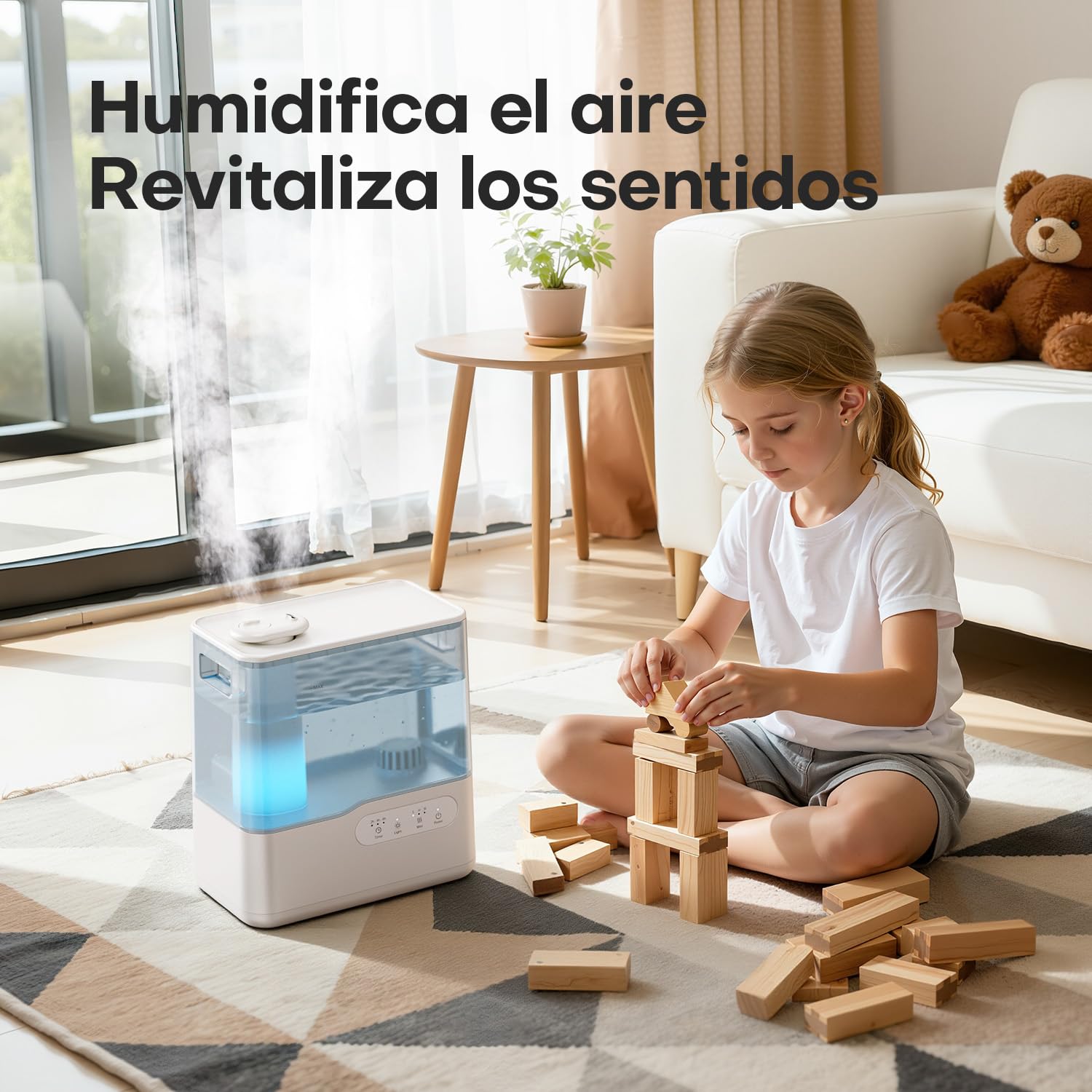 AROEVE Humidificador de Aire 5L Ultrasónico Top-Fill Niebla Fría 36H 25dB Silencioso