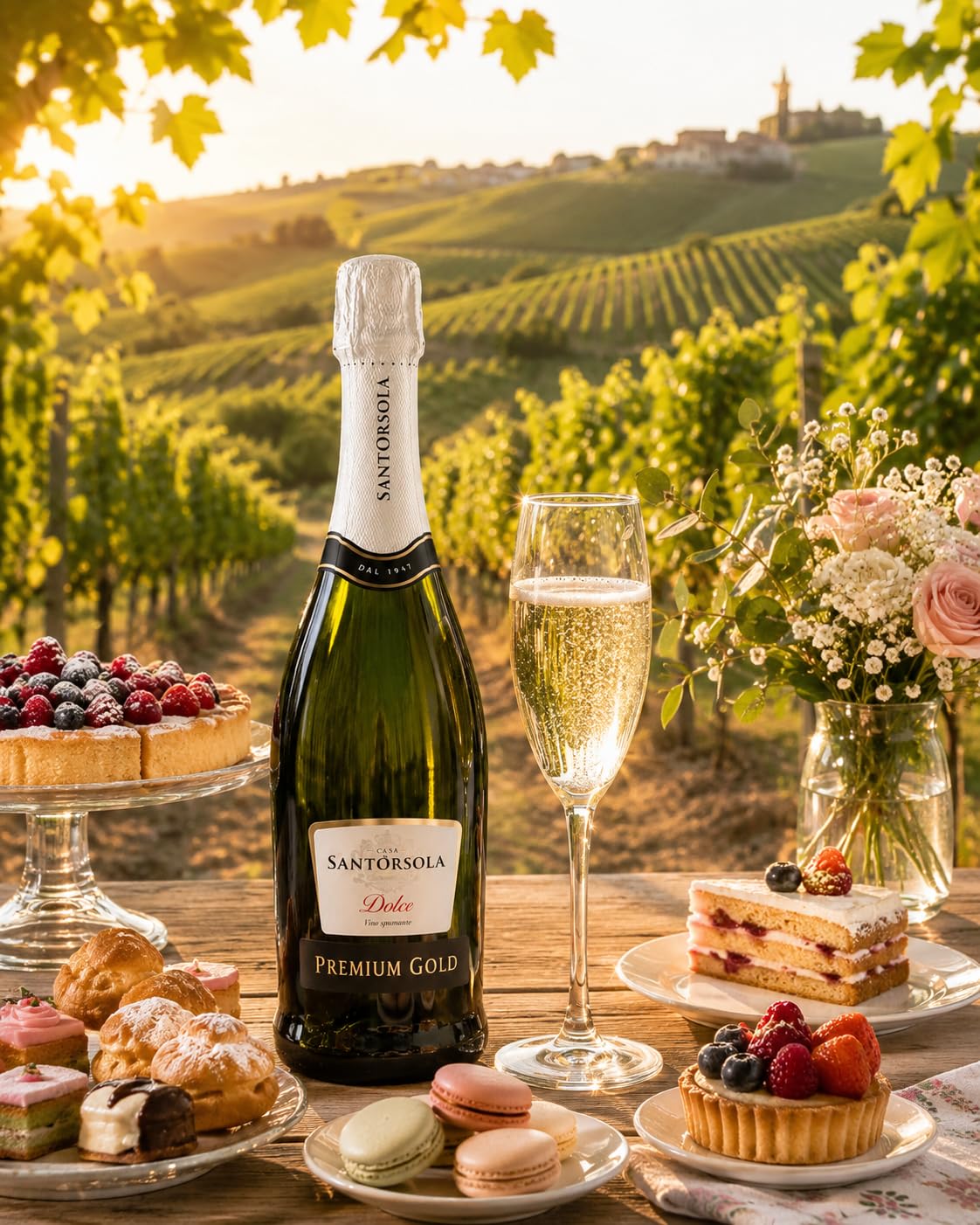 SANT'ORSOLA Spumante Cuvée Dolce Vin Doux Petillant Italien Set de 6 Bouteilles x 75 cl
