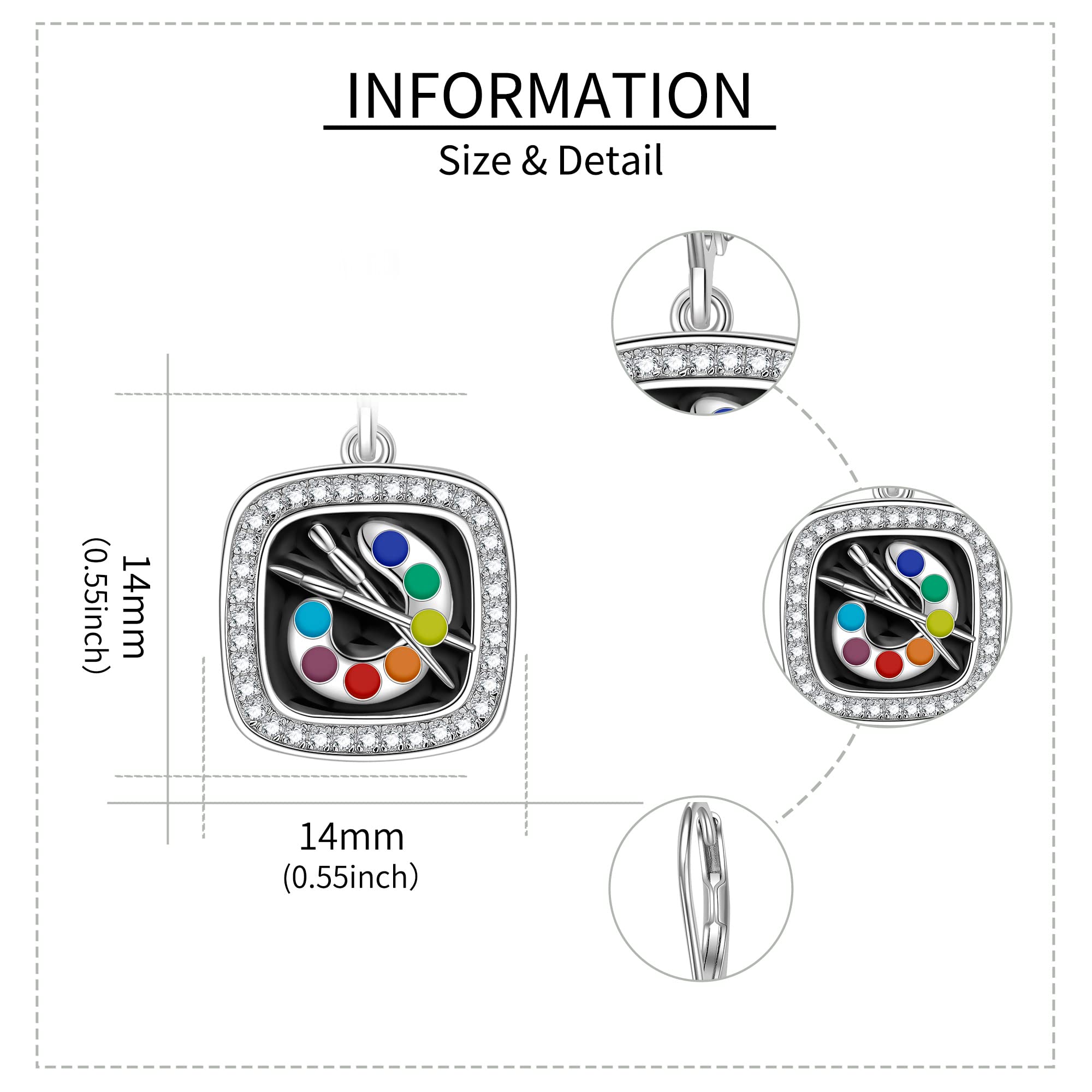 Pendientes de pincel para artistas, pendientes colgantes de colores, regalos para profesores de arte, regalos para mujeres y niñas, amantes del arte, Plata de ley