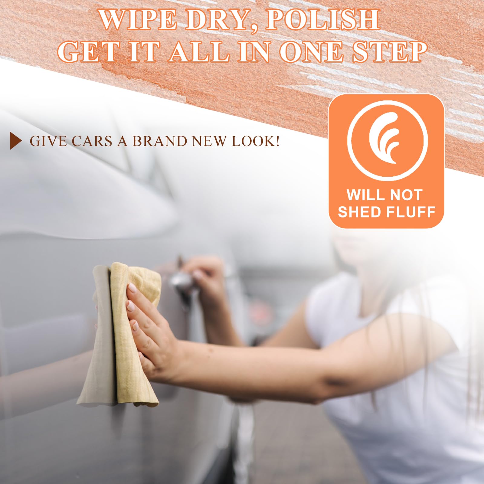 Pelle Di Daino Per Auto - 40x60 Cm, Naturale, Per Pulizia Vetri E Carrozzeria, Morbida E Assorbente - Foto 9