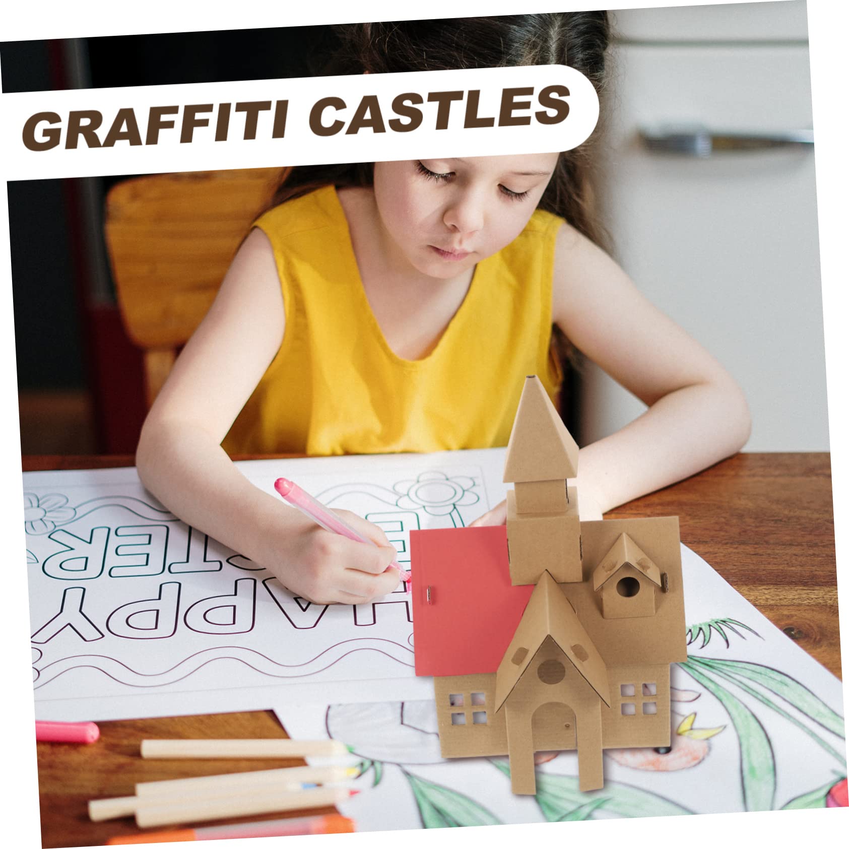 Toddmomy 2 Piezas De Castillos De Bricolaje Para Niños, Juguete Educativo De Construcción Diy, Decoración Creativa Para Navidad o Cumpleaños