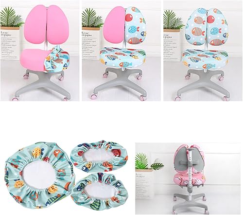 Miniatura 2 de Funda elástica para silla de escritorio para niños, silla de estudio para niños con respaldo hueco, funda para silla de computadora, funda giratoria