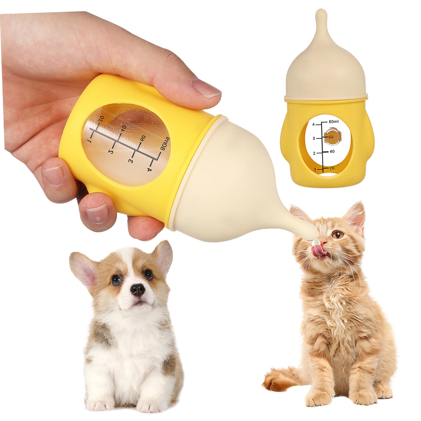 Levemolo Ergonomic Grip Baby Bottle Puppy Nursing Bottles Small Animal Nurser Scale