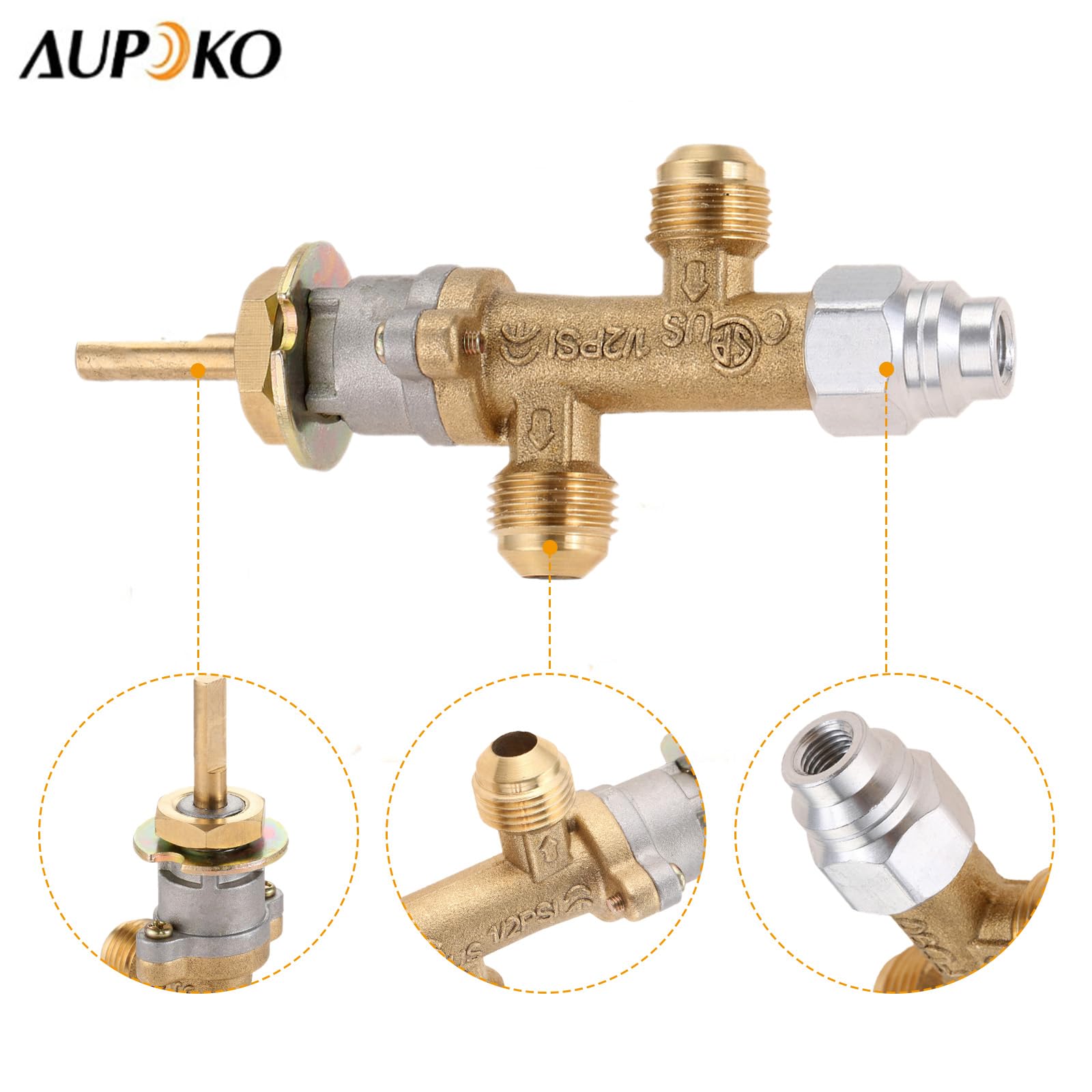 Aupoko Niederdruck LPG Propangas Kamin Feuergrube Flammenfehler Sicherheitssteuerventil Kit mit Zünder Montage Feuergrube Zünder, Druckknopf Zündung Kit für Gasgrill, Heizung, Feuergrube