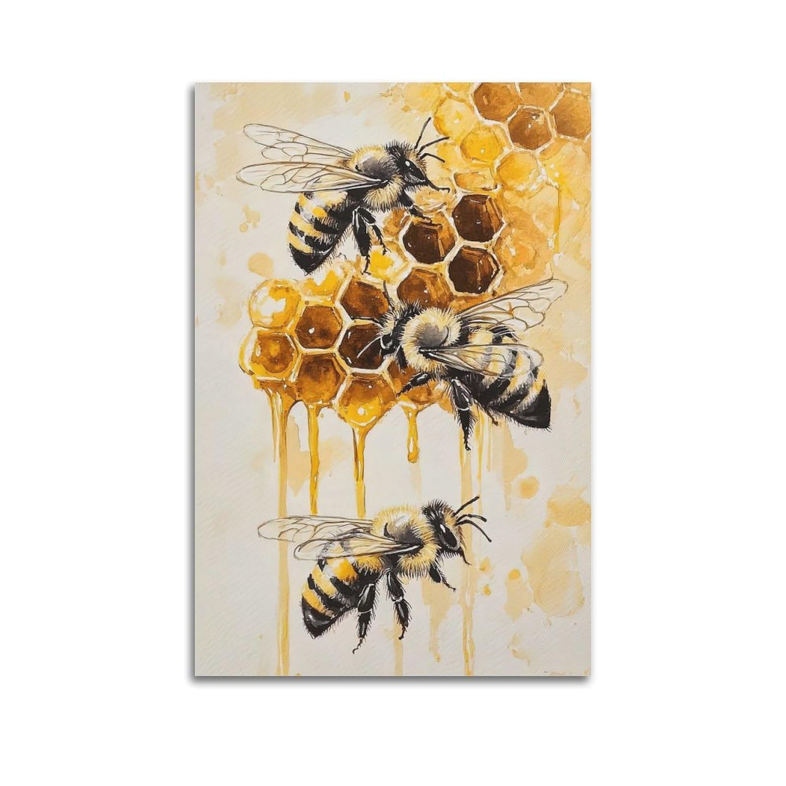OKAHYS Vintage Insect Bee Artwork Poster Decorative Painting Canvas Wall Artworks Picture 16x24inch(40x60cm)