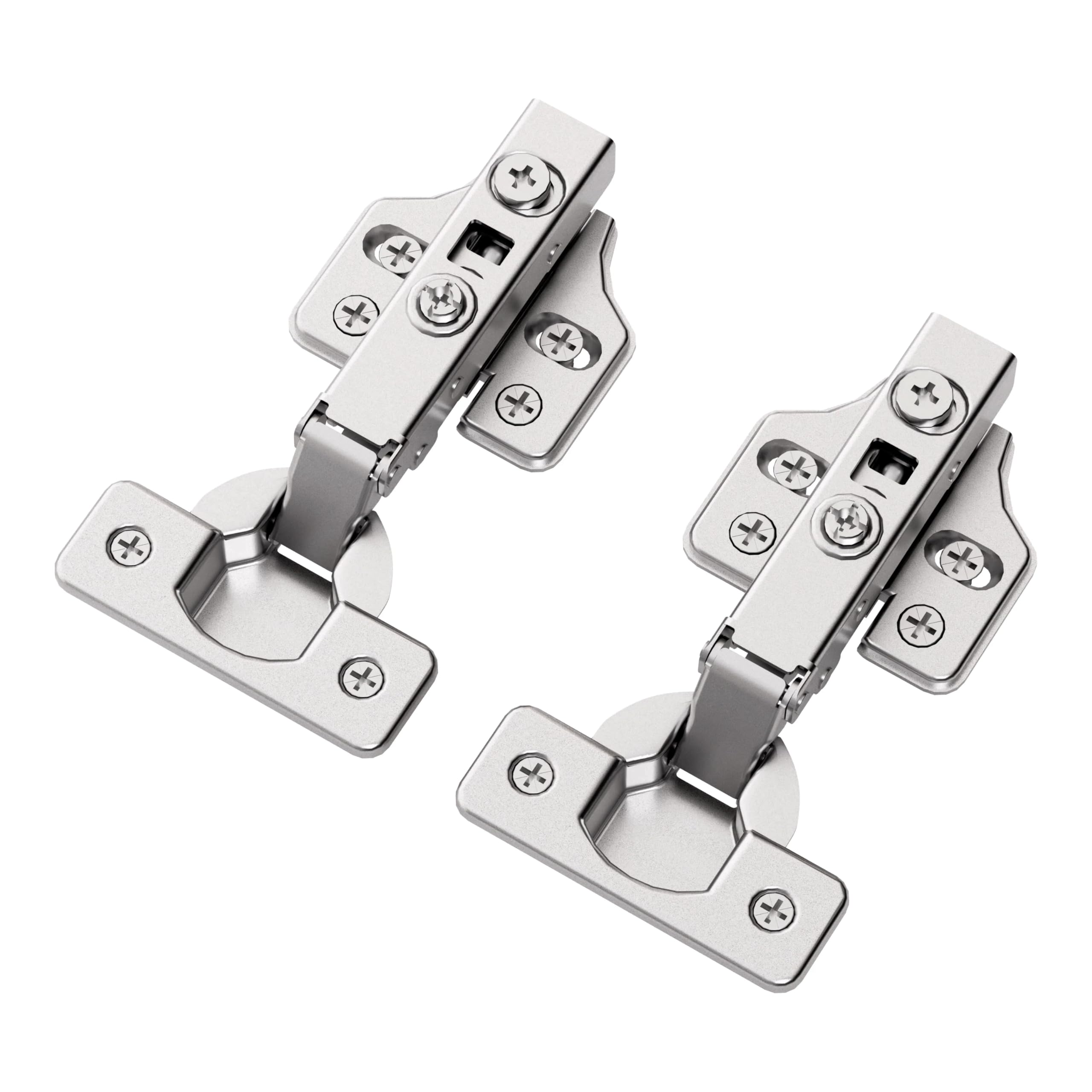 HS 4pcs 110 Degree Frameless Cabinet Door Concealed HingesFull OverlayNickel Plated