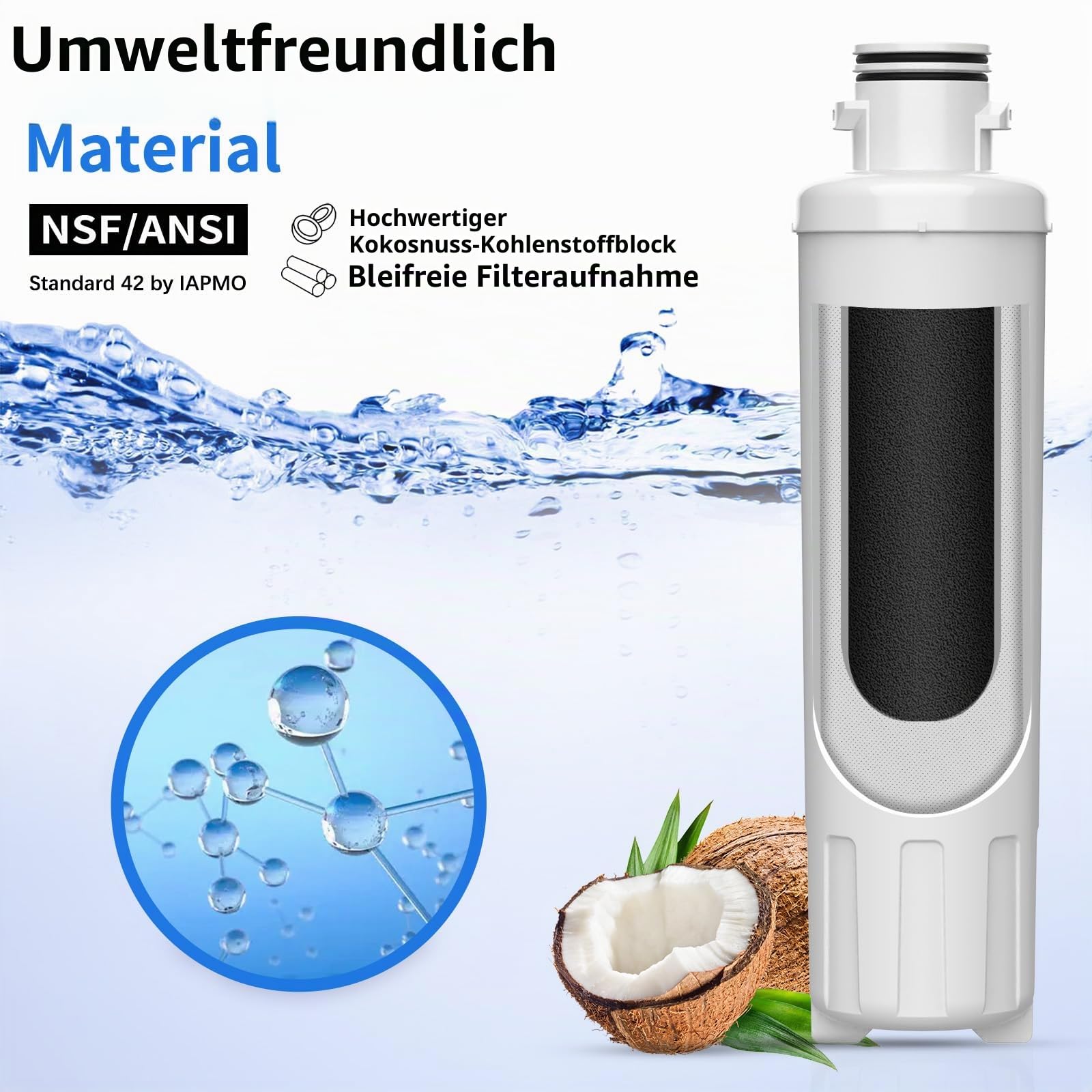 MIWF6200 Kühlschrankfilter, kompatibel mit Midea MF-2008-R2 Insignia NS-WF26SS0-1 Zline MIWFT2100 Kühlschrankfilter, 3 Stück
