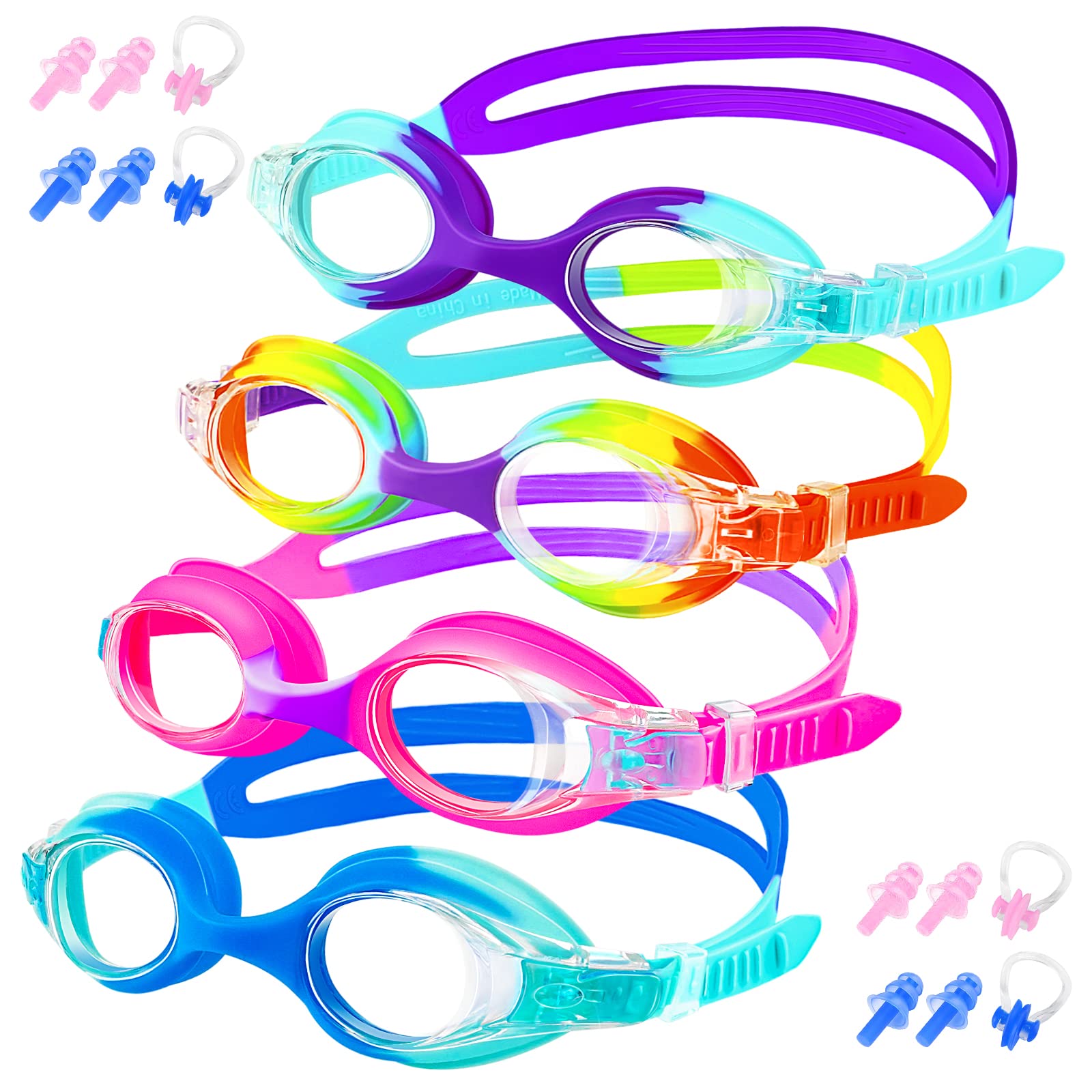 XDX Kids Swim Goggles 4 Pack