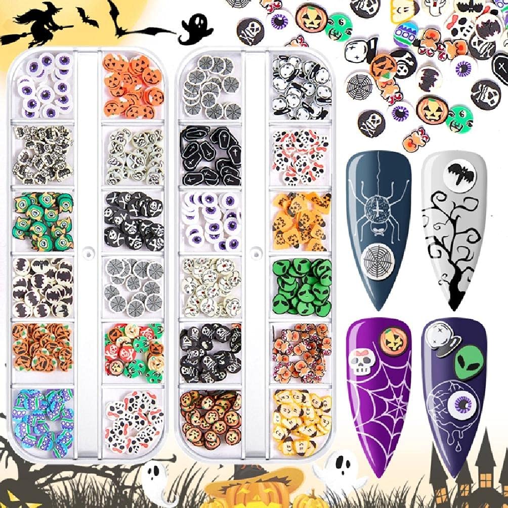 HUImiai 2/3 Boxes Halloween Glitter Sequins, Flakes Resin UV Epoxy Mold Filler, Nail Art Decorations DIY Crafts Jewelry Making Filling Accessories