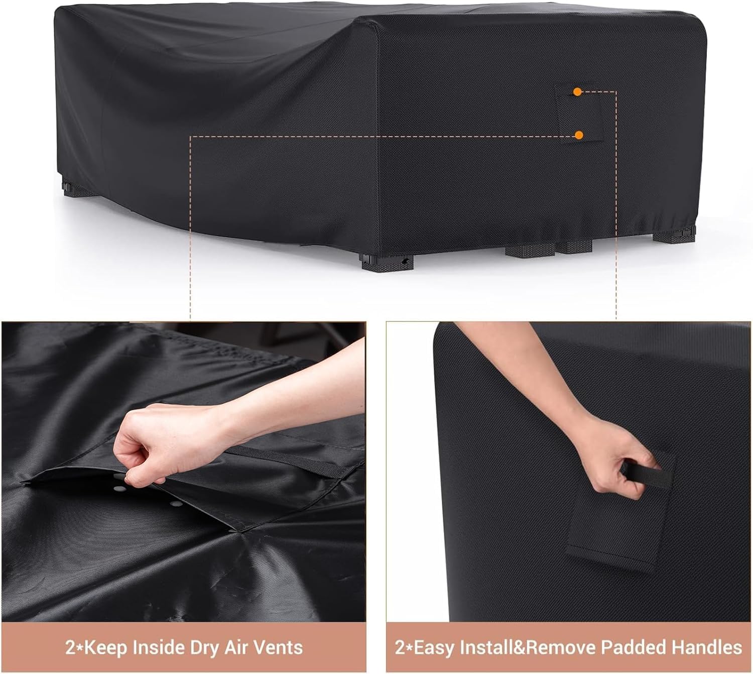 Copertura Tavolo Esterno Impermeabile, 420D Copri Tavolo da Esterno Impermeabile, Copertura Per Mobili da Giardino, Per Tavoli E Sedie, Divani Copritavolo Esterno Impermeabile（213x132x74CM）