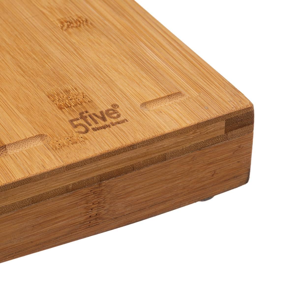 5five - Cache plaque 52x58cm en Bambou 3en1. Planche à découper en Bois - Protège Crédence et Plaques - Compatible Induction Gazinière Vitrocéramique