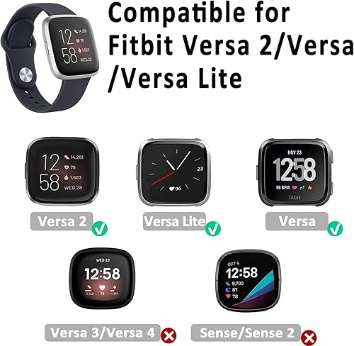 Miniatura 9 de AK Correas de silicona compatibles con Fitbit Versa 2  Fitbit VersaVersa LiteVersa SE para mujeres y hombres, correas suaves clásicas de repuesto